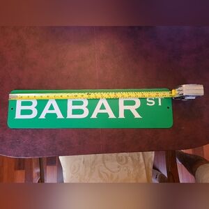 Babar The Elephant Street Sign 24 Inches Green Room Decor Vintage